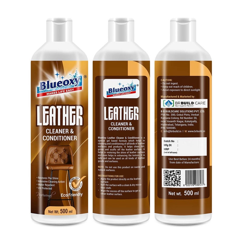 BLUEOXY Leather Cleaner and Conditioner Gel | Leather Conditioner for Car Seat | Leather Sofa Cleaner Liquid | Leather Seat Cleaner for Car | Leather Cleaner | Ecological Formulation | 500 ML |QTY 1 - Image 5