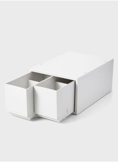 MUJI Polypropylene Deep Drawer Type Case, 2 drawers (with Partition), W 26 x D 37 x H 17.5 cm, White Grey  - Image 4