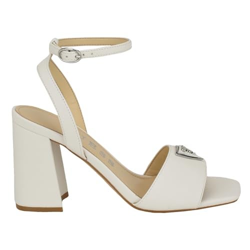 Guess Women's GELYAE Heeled Sandal, White 140, 7.5 - Image 5