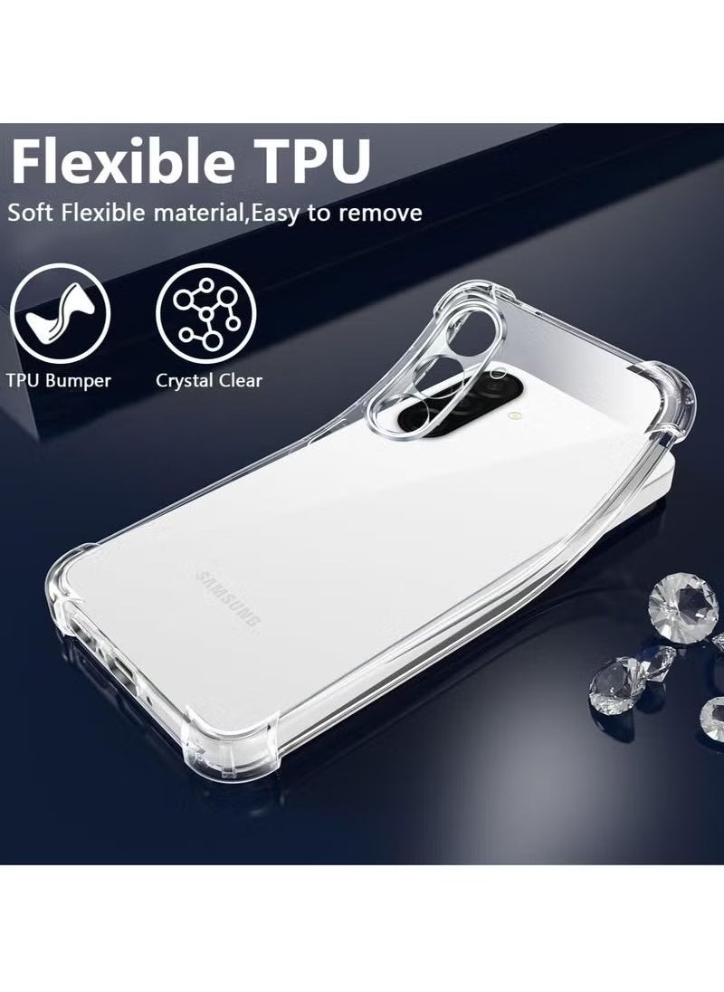 Samsung A26 Shockproof Clear Case with 2-Pack Tempered Glass Screen Protector – Full Edge-to-Edge Coverage, Bumper Cover for Samsung Galaxy A26 5G (2025)