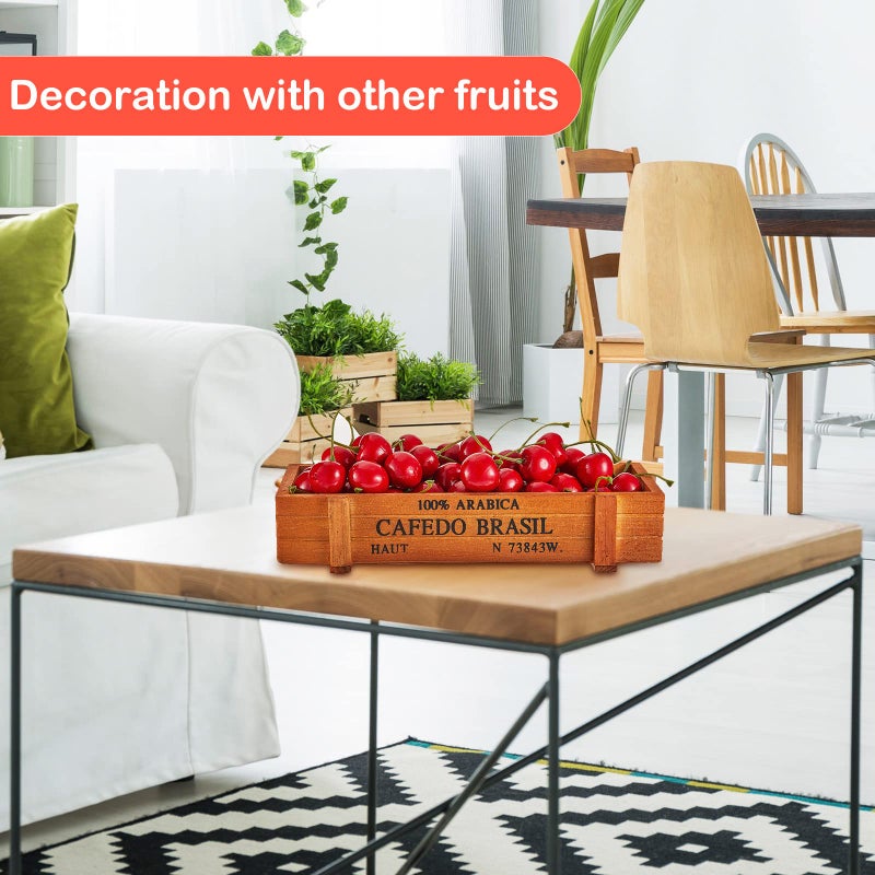 Skylety كرز مزيف زينة كرز صناعي محاكاة كرز فواكه نموذج فواكه كرز مزيف لتزيين الحفلات المنزلية خزانة المطبخ دعامة تصوير لعبة معرفية (80 قطعة) - Image 4