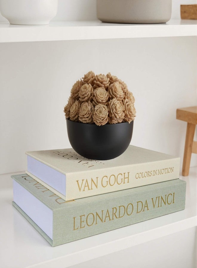 MAOBUYOU Decorative Storage Books Set of 2, Linen Cover, Gold Letters, White and Green - Image 4