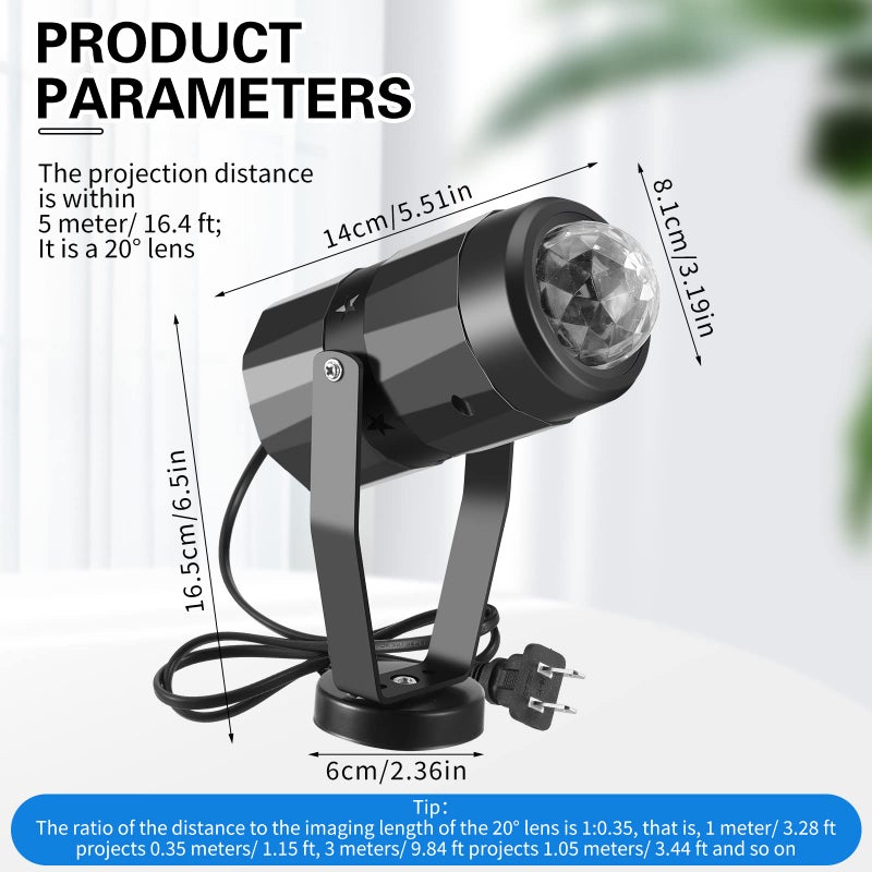 Riakrum 6 Pcs Water Effect Projector Light Winter LED Ocean Wave Projector Water Wave Effect Night Light Rotating Room 360 Degree Lamp Lighting for Bedroom Under Sea Wedding Party Decoration (Blue) - Image 2