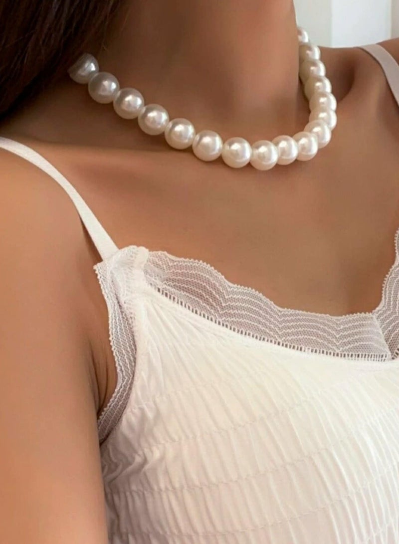 اكسوارات ار ايه عقد من اللؤلؤ (لولى)  اوف وايت - Image 1