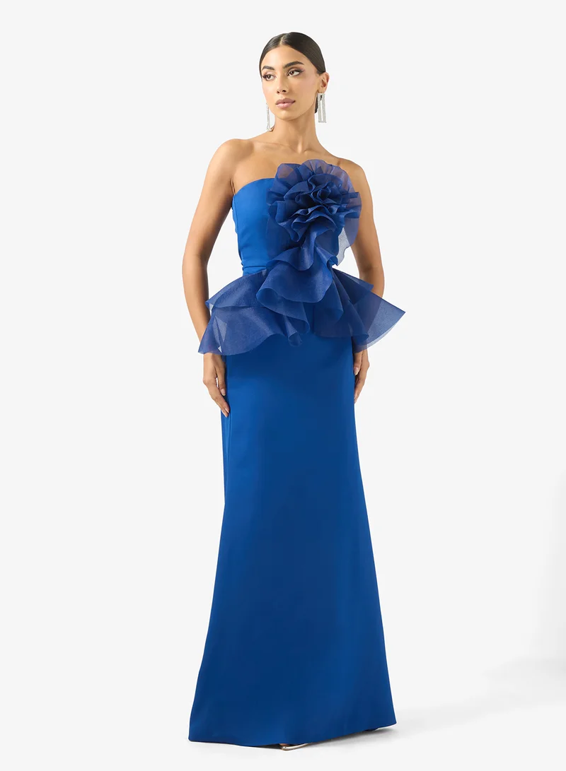 Bandeau Frill Detail Maxi Dress