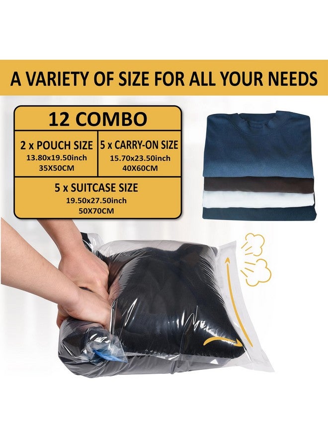 Cozy Essential Compression Bags for Travel - Travel Essentials - 12 Pack Space Saver Bags - No Vacuum Needed - Compression Packing Bags for Cruise Accessories - Image 2