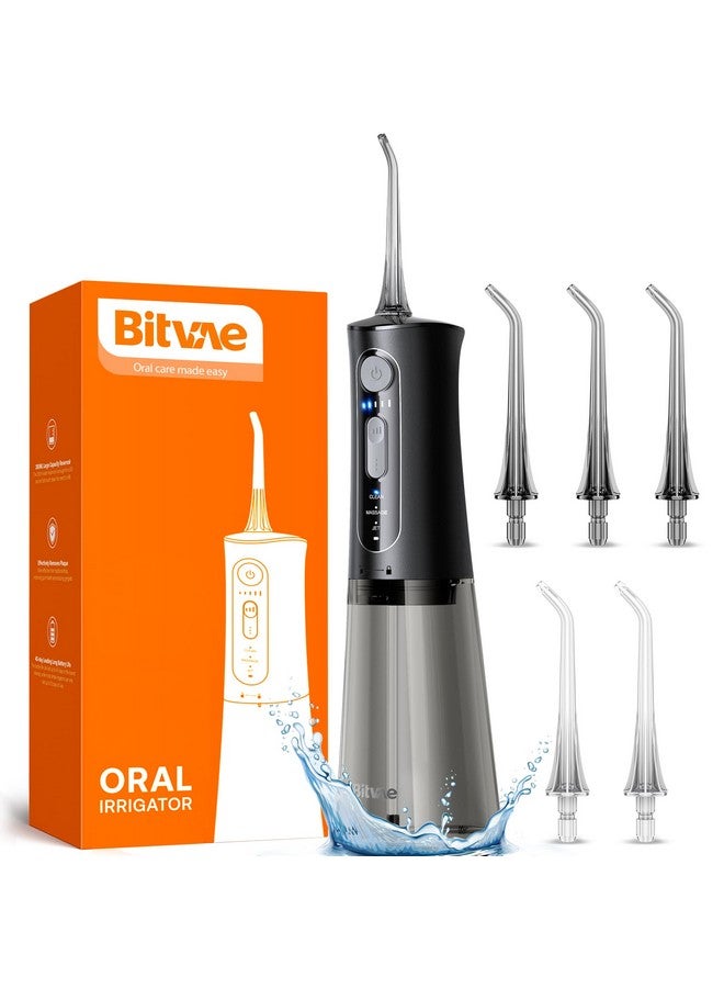 Bitvae Water Dental Flosser for Teeth, Cordless Water Teeth Cleaner Picks, 3 Modes 5 Intensities, IPX7 Waterproof, Rechargeable Water Dental Picks for Cleaning - Black - Image 1