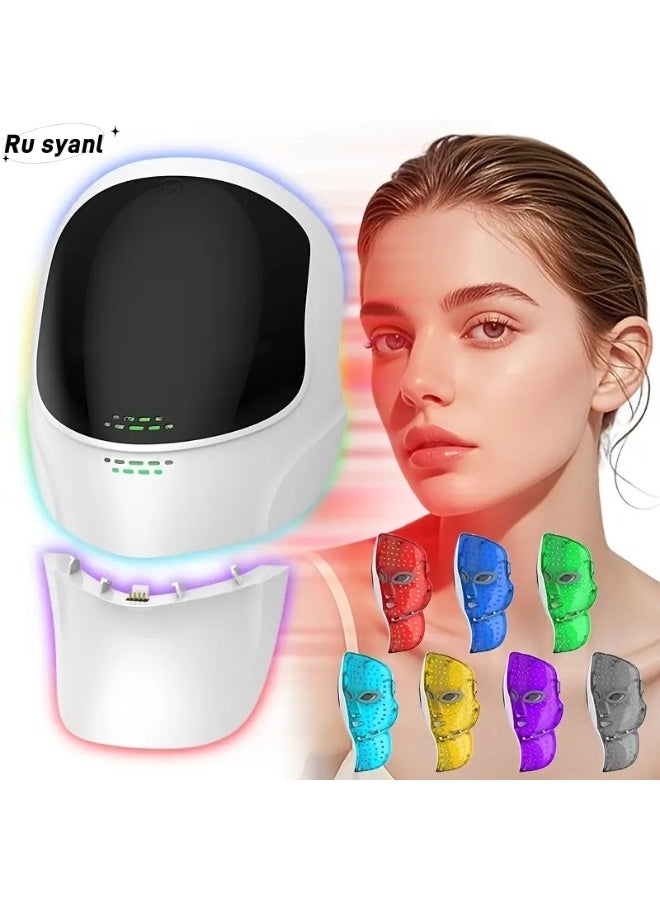 7 Color LED Face Mask Light Therapy for Skin Rejuvenation – Wireless Rechargeable Full Face Beauty Device for Anti-Aging, Whitening, Acne, Home Use - Image 1
