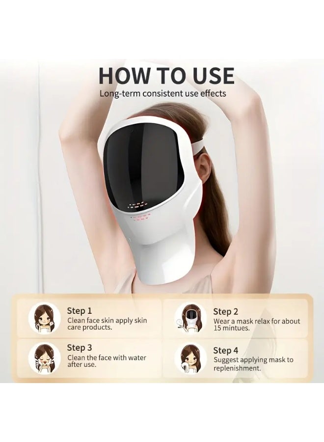 7 Color LED Face Mask Light Therapy for Skin Rejuvenation – Wireless Rechargeable Full Face Beauty Device for Anti-Aging, Whitening, Acne, Home Use - Image 2