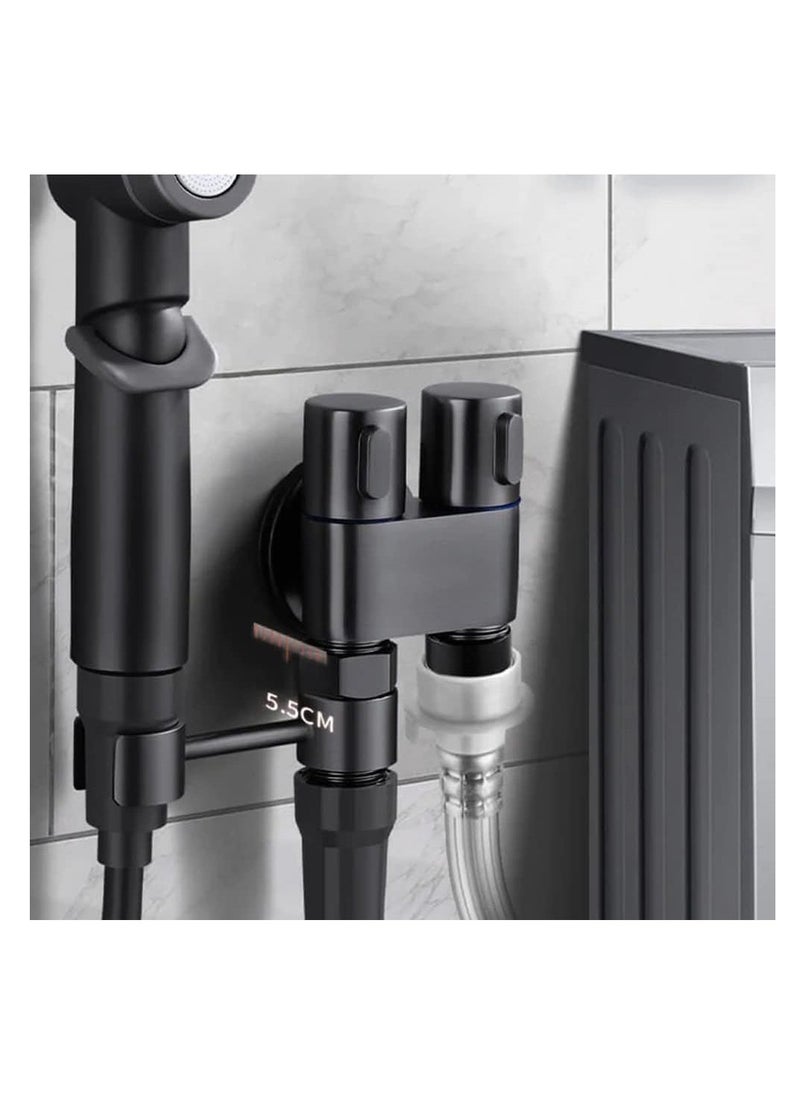 1-In-2-Out Dual Control Valve, Hand Held Bidet Sprayer Kit, Mini Toilet Faucet Sprayer, Hand Shower Attachment for Toilet and Washing Machine, Easy Installation, Grey - Image 3