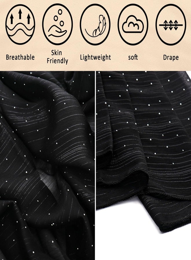Ladiery Women Shawls and Wraps for Evening Dresses, Lightweight Soft Chiffon Sparkly Rhinestones Women Formal Scarf Shawl Wraps for Weddings - Image 3
