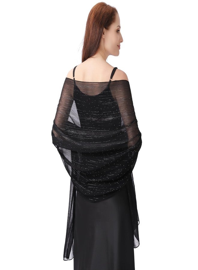 Ladiery Women Shawls and Wraps for Evening Dresses, Lightweight Soft Chiffon Sparkly Rhinestones Women Formal Scarf Shawl Wraps for Weddings - Image 1