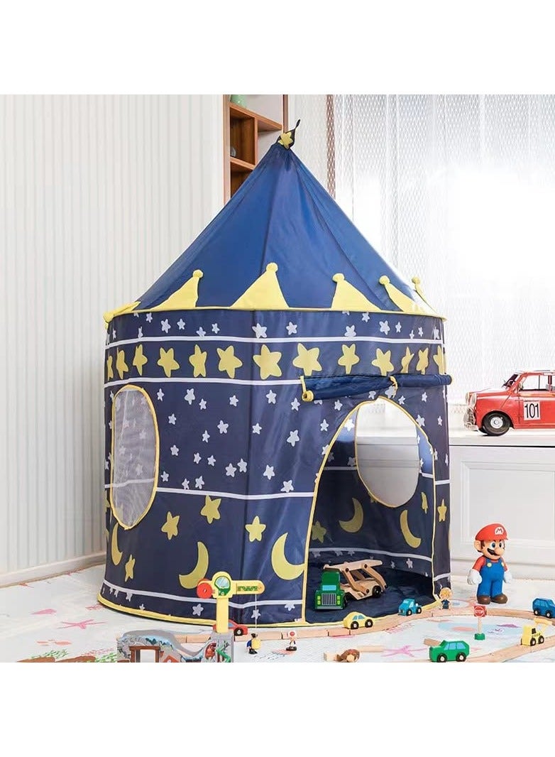 SYOSI Starry Sky Play Tent for Kids, Stars, Moon Themed Playhouse Indoor Outdoor Games Party Children Pop Up Foldable Tent Birthday Toy for Boys Girls Baby, Ideal Gift in Holiday & Birthday - Image 1
