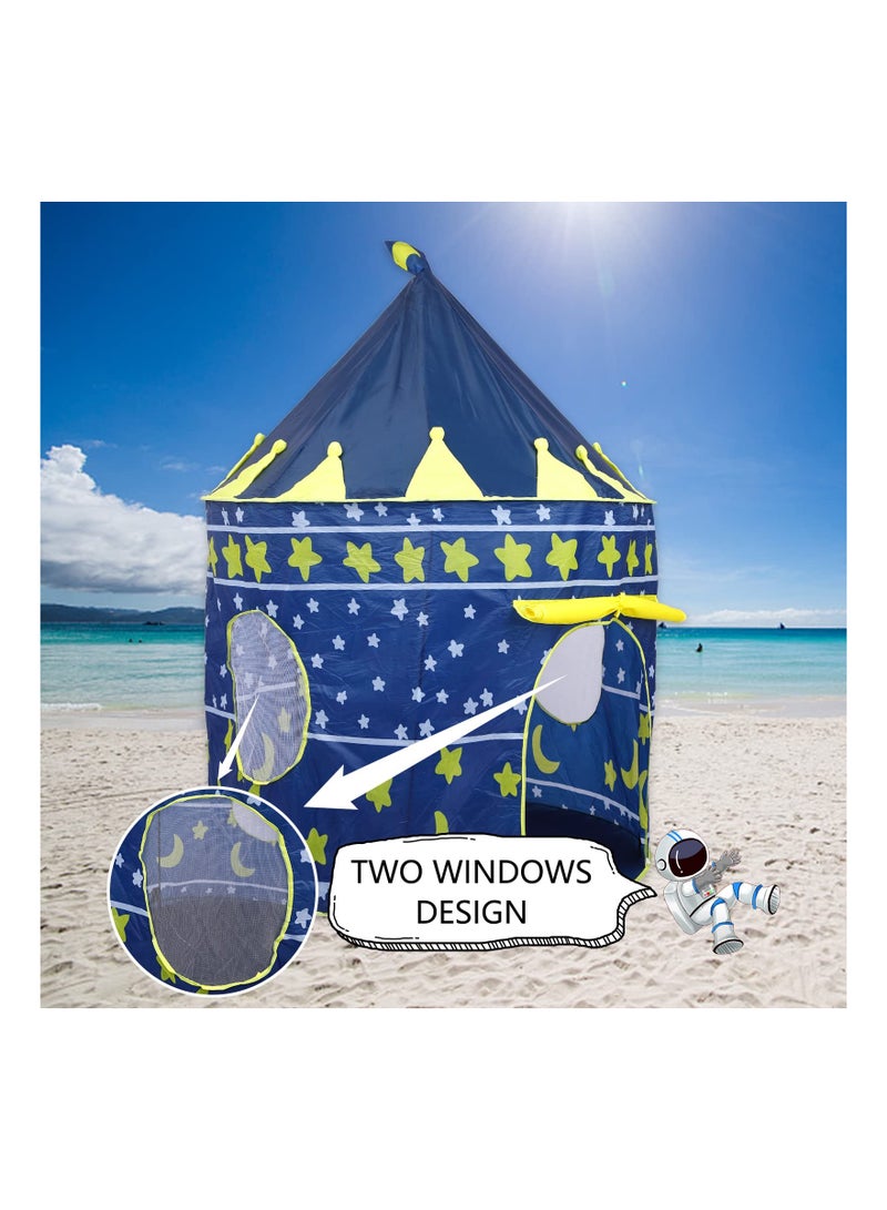 SYOSI Starry Sky Play Tent for Kids, Stars, Moon Themed Playhouse Indoor Outdoor Games Party Children Pop Up Foldable Tent Birthday Toy for Boys Girls Baby, Ideal Gift in Holiday & Birthday - Image 2