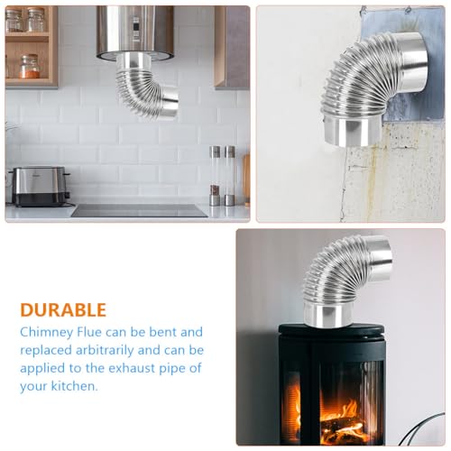 DOITOOL 90 Degree Stove Pipe 3 Inch Stainless Steel Stove Pipe Elbow Extension Tube Chimney Flue Exhaust Pipe for Outdoor Wood Stove, Camping Stove Accessories - Image 5