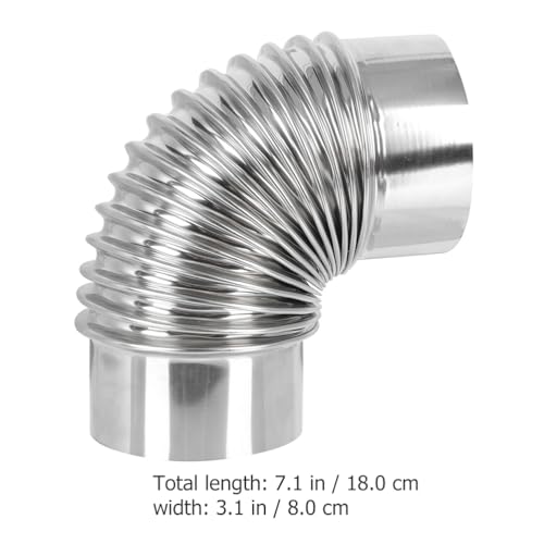 DOITOOL 90 Degree Stove Pipe 3 Inch Stainless Steel Stove Pipe Elbow Extension Tube Chimney Flue Exhaust Pipe for Outdoor Wood Stove, Camping Stove Accessories - Image 3