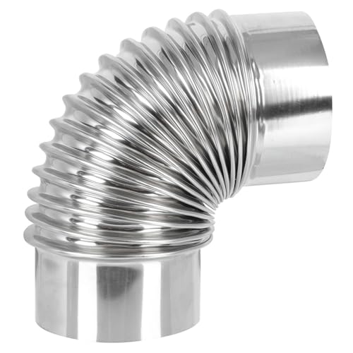 DOITOOL 90 Degree Stove Pipe 3 Inch Stainless Steel Stove Pipe Elbow Extension Tube Chimney Flue Exhaust Pipe for Outdoor Wood Stove, Camping Stove Accessories - Image 1