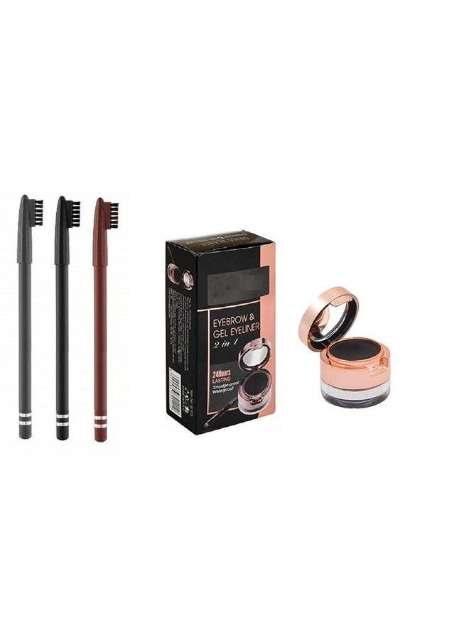 ClubComfort - � Beauty Black Grey Brown Eye Brown Pencil With Eyebrow & Gel Eyeliner - Image 1