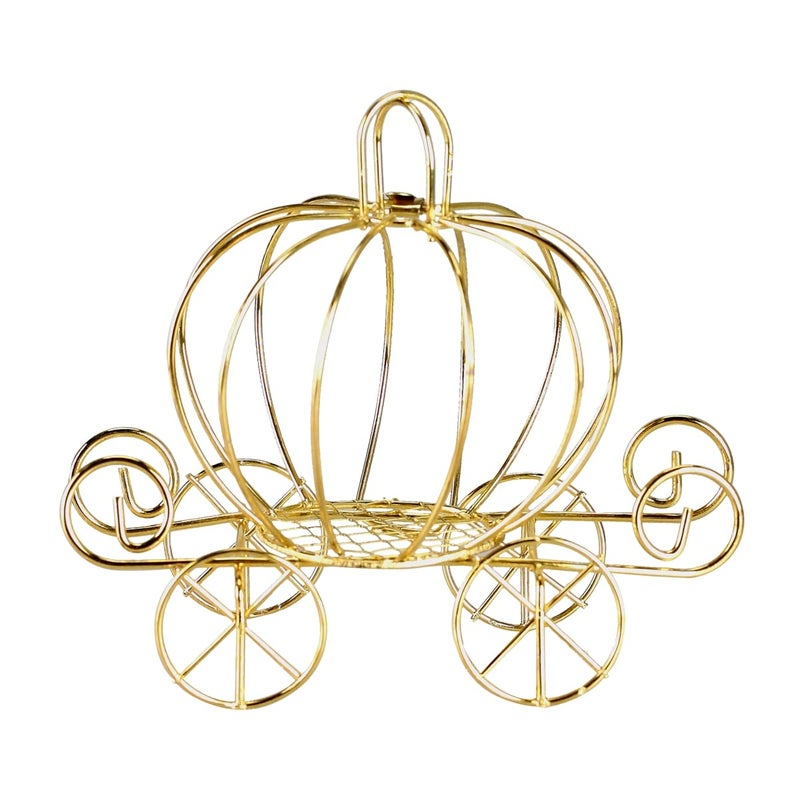 BinaryABC Cinderella Pumpkin Carriage Centerpiece Candy Holder Cart Container  Tabletop Decoration for Halloween  Wedding Parties