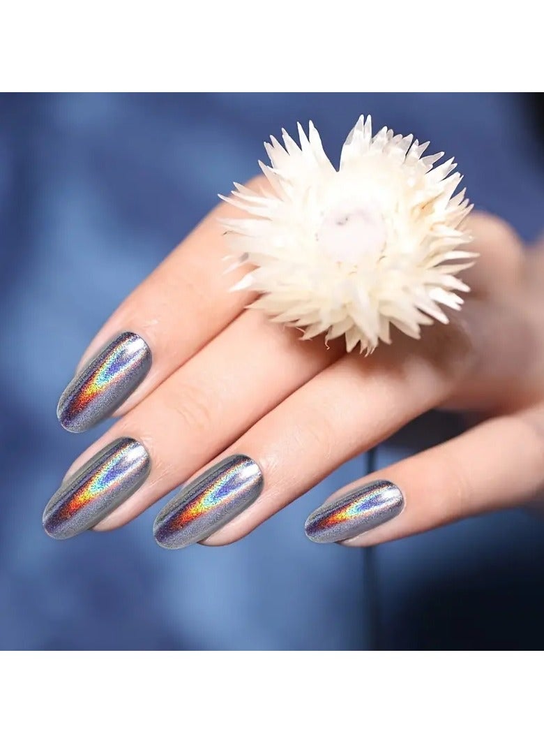 Goolsky Nail Mirror Chrome Powder, Metallic Holographic Chrome Nail Powder, Nail Art Gel Polishing Chrome Flakes Pigment Dust Decorations Manicure - Image 1