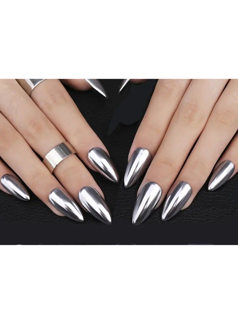 Goolsky Nail Mirror Chrome Powder, Metallic Holographic Chrome Nail Powder, Nail Art Gel Polishing Chrome Flakes Pigment Dust Decorations Manicure - Image 3