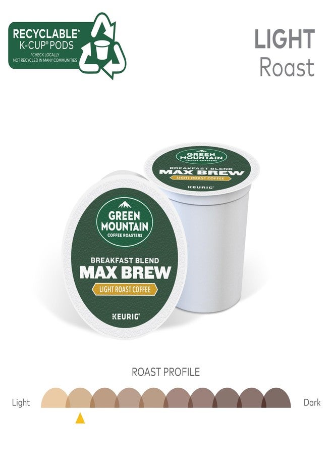Green Mountain Coffee Roasters قهوة جرين ماونتن كوفي روسترز، مزيج الإفطار ماكس برو، كبسولات كيوريج كي-كاب للاستخدام الفردي، قهوة محمصة خفيفة، علبة تحتوي على 60 كبسولة (6 عبوات من 10 كبسولات) - Image 4
