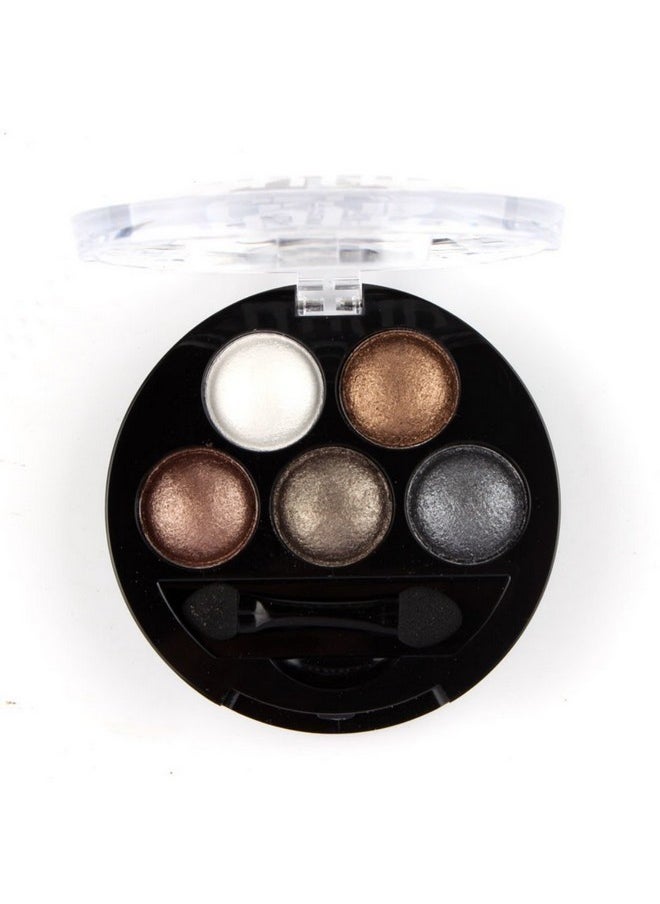 Mallofusa Mallofusa 5 Colors Eye Shadow Palette Powder Glitter Metallic Shimmer Makeup Palette Charming Highlight Look (Nature) 4.7oz  - Image 1