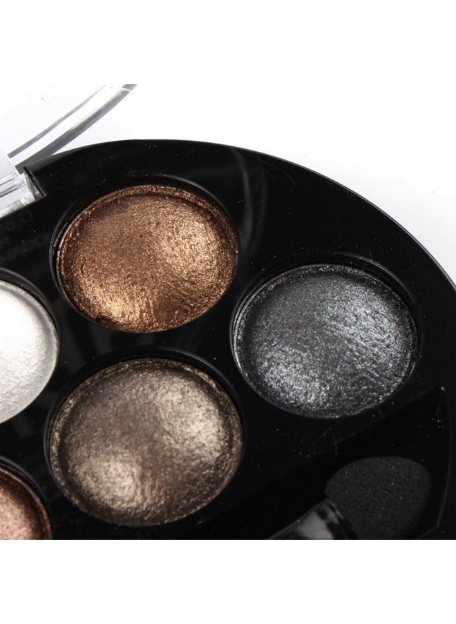 Mallofusa Mallofusa 5 Colors Eye Shadow Palette Powder Glitter Metallic Shimmer Makeup Palette Charming Highlight Look (Nature) 4.7oz  - Image 2
