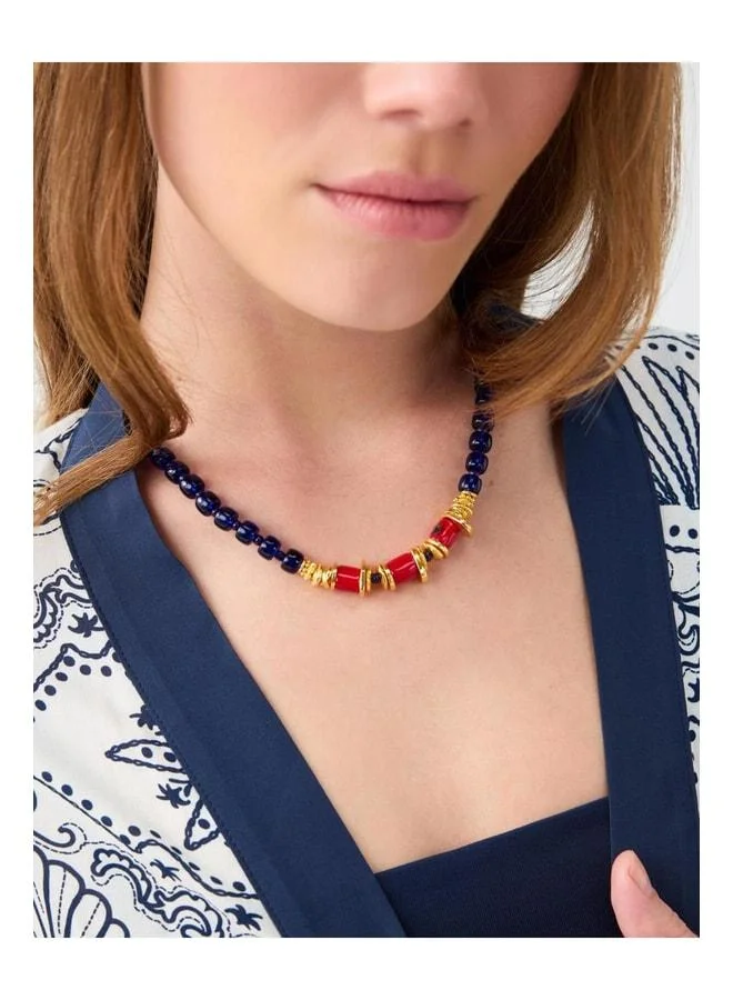 Jimmy Key  Purple Multi Natural Stone Accessory Detailed Necklace. for Women | Best Price UAE