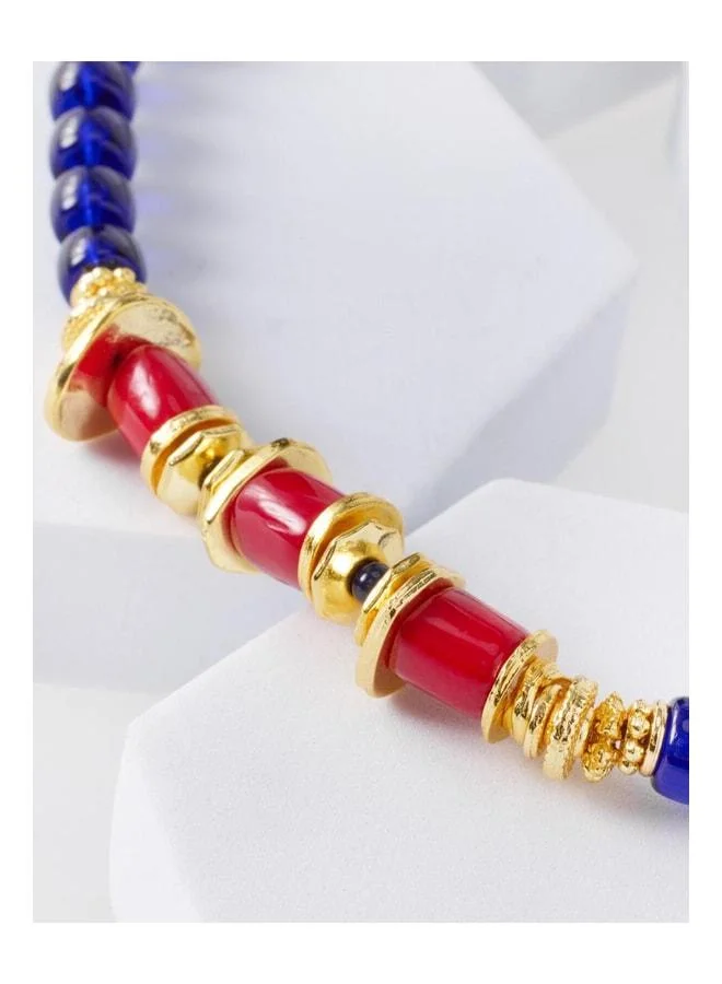 Jimmy Key  Purple Multi Natural Stone Accessory Detailed Necklace. for Women | Best Price UAE