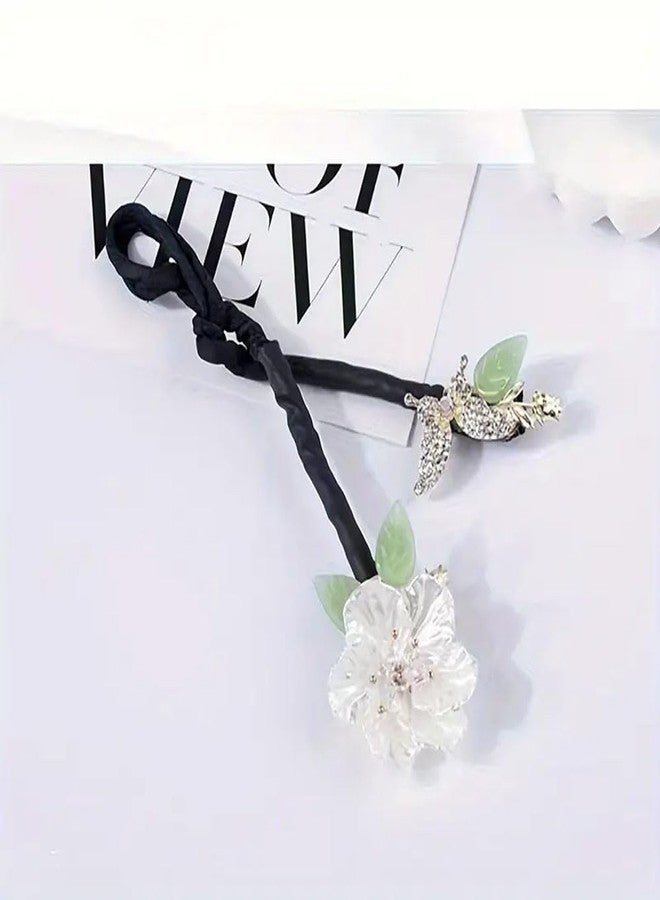 Ashkash Butterfly Camellia Shaped Hair Bun Maker - Elegant French Twist Hair Accessory, Lazy Hair Curler & Stylish Back Head Ornament for Women - Image 3