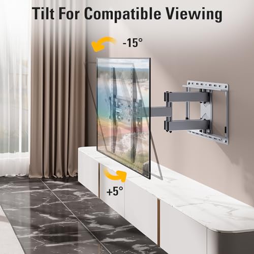 Mounting Dream TV Wall Mount for 32-65 Inch Television,Mount with Swivel and Tilt, Full Motion Bracket with Articulating Dual Arms, Fits 16inch Studs, Max VESA 400X400 mm, 99lbs, MD2581 - Image 3