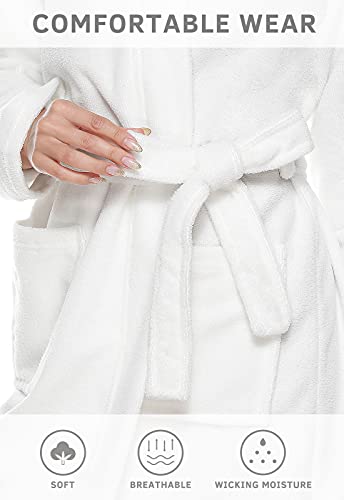 Orrpally Women Kimono Robes Lightweight Terry Cloth Bathrobe Knee Length Bath Robe White M - Image 4