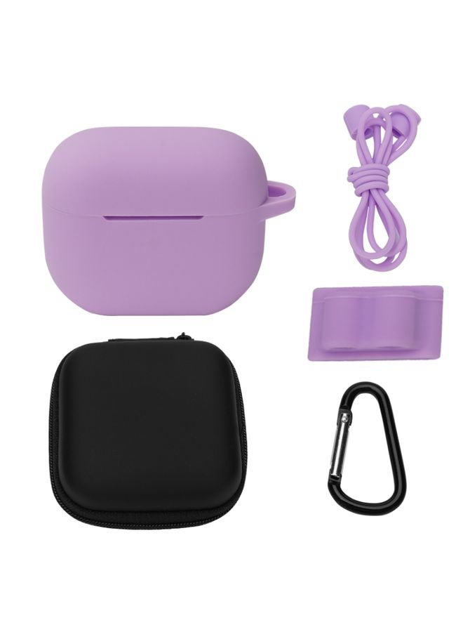 Raxoom Case Cover Bluetooth Earphone Silicone Cover Set For AirPods 3, Color: 5 PCS/Set Light Purple