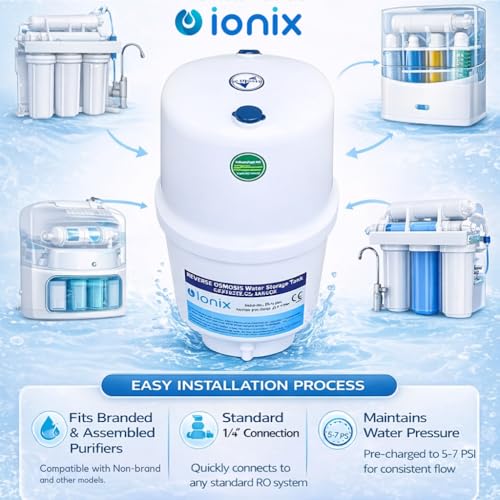 IONIX Ro pressure tank with tank valve, Pre-Pressurized Water Storage Tank | Pressure Tank with 3.2 Gallon Capacity - Image 4