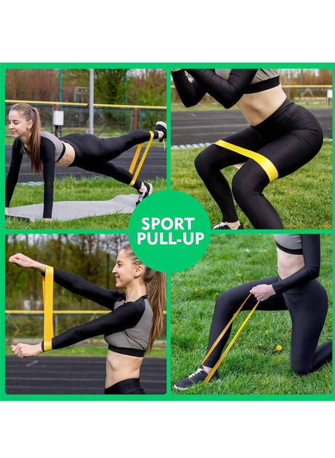 مجموعة من 5 قطع من أشرطة المقاومة للرجال والنساء، مستويات مختلفة من أشرطة مرنة للصالة الرياضية المنزلية والتمارين الطويلة - حقيبة حمل مجانية - Image 5