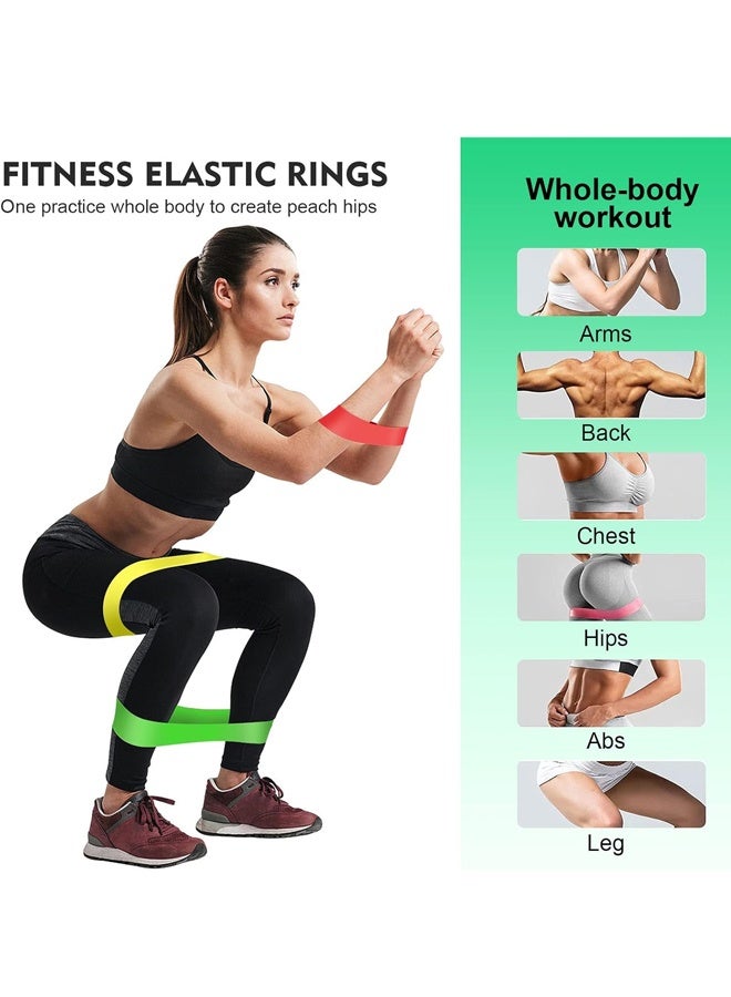 مجموعة من 5 قطع من أشرطة المقاومة للرجال والنساء، مستويات مختلفة من أشرطة مرنة للصالة الرياضية المنزلية والتمارين الطويلة - حقيبة حمل مجانية - Image 3