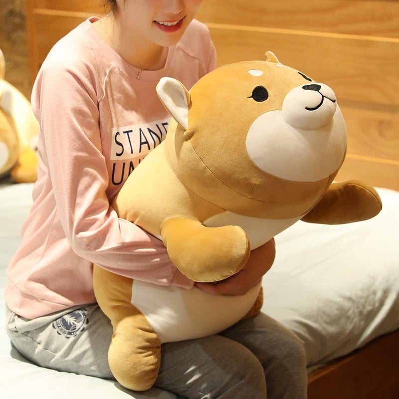 ERDAO Shiba Inu Plush PillowSoft Corgi Stuffed Animals Toy Cute Sleeping Puppy Doll Gifts for Kids Round Eyes 295 inch - Image 3