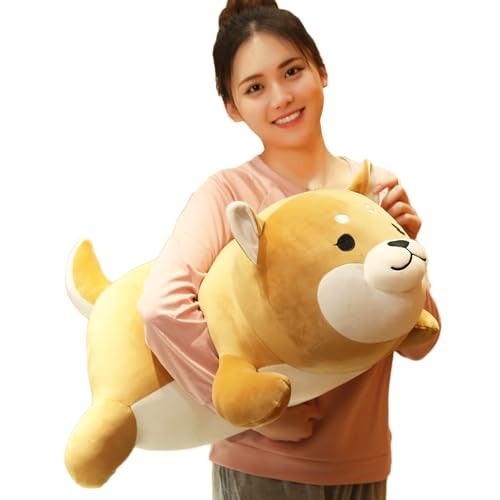 ERDAO Shiba Inu Plush PillowSoft Corgi Stuffed Animals Toy Cute Sleeping Puppy Doll Gifts for Kids Round Eyes 295 inch - Image 1