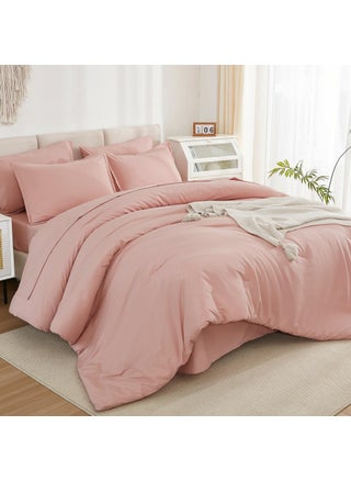 Litanika Comforter King Size Set Blush Pink - 7 Pieces Bed in a Bag King Beddding Comforter Sets  Plain Lightweight Bed Set with Comforter  Sheets  Pillowcases & Shams - pzsku/Z8AAF5E5749097E434992Z/45/1749668271/988a5c86-4c14-4a5a-a013-01175ce024ff