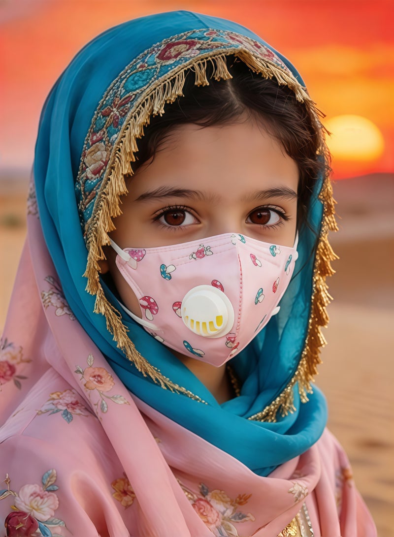 القناعات الطفولية KN95 وردية بحvál تنفسية - حزمة من 20 قطعة - Image 1