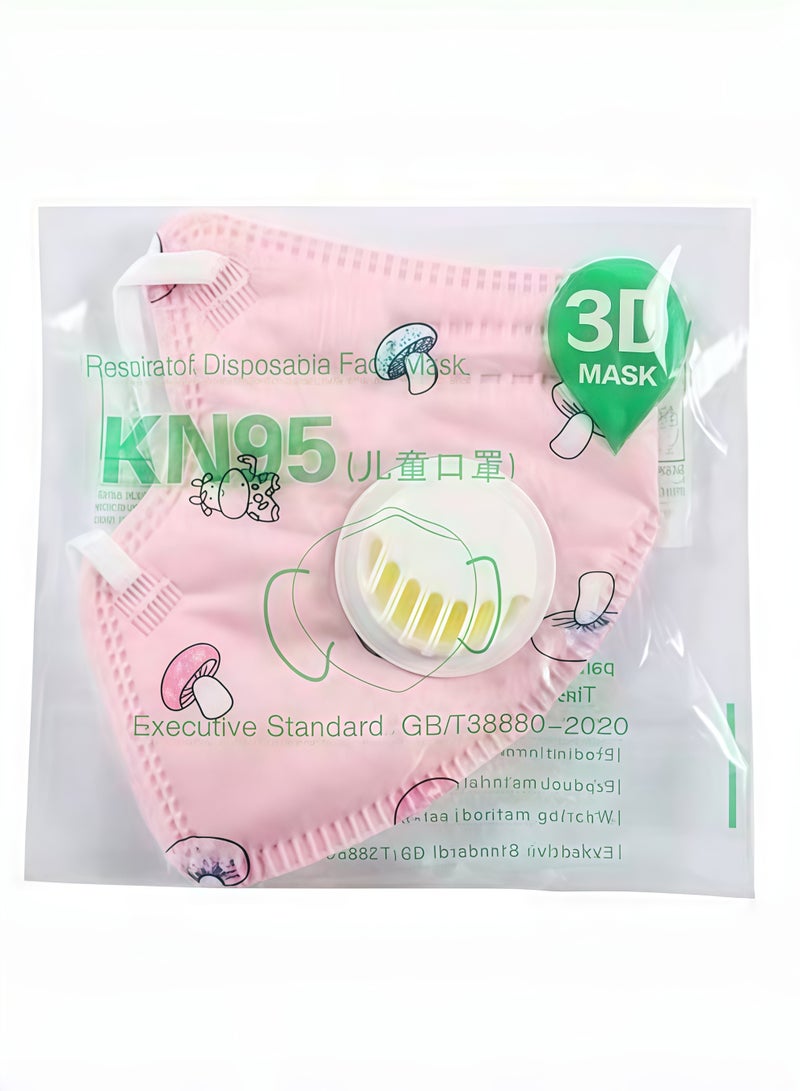 القناعات الطفولية KN95 وردية بحvál تنفسية - حزمة من 20 قطعة - Image 2