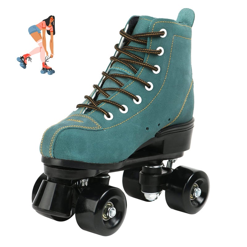 jessie High-Top Roller Skates for Men Women Outdoor and Indoor Roller Skates for Beginner Classic Four-Wheel Roller Skate with Shoes Bag - Image 1