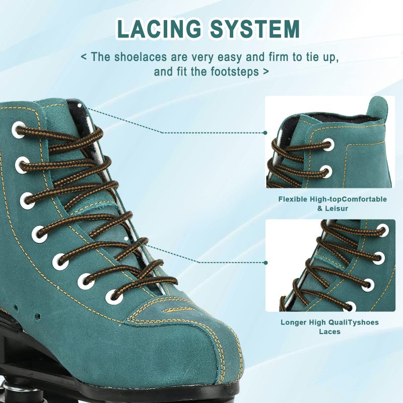jessie High-Top Roller Skates for Men Women Outdoor and Indoor Roller Skates for Beginner Classic Four-Wheel Roller Skate with Shoes Bag - Image 5