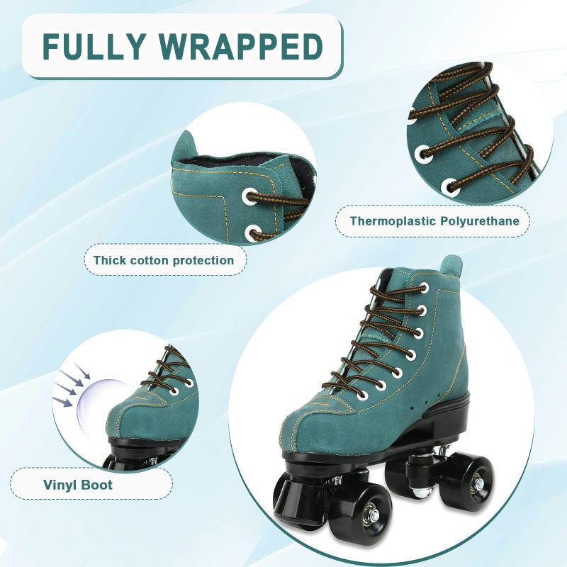 jessie High-Top Roller Skates for Men Women Outdoor and Indoor Roller Skates for Beginner Classic Four-Wheel Roller Skate with Shoes Bag - Image 3