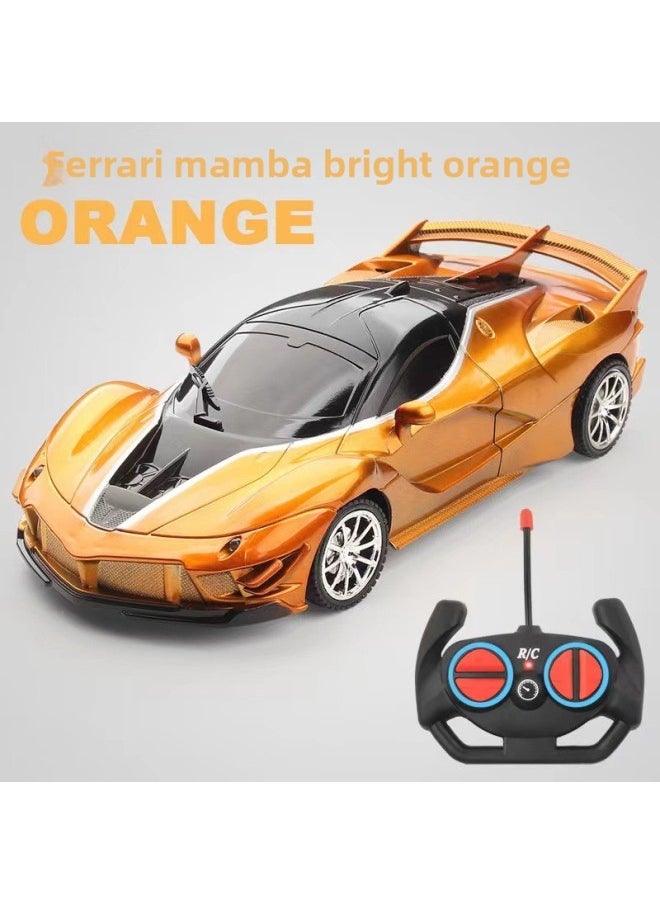 Remote Control Car Rechargeable High-speed Electric Remote Control Car Drift Sports Car Four-way Racing Children Boy Toy-Color:2024 Hot Racing Car-fara Mamba Orange [gift Box]-Scale:2-pack Special Charging Set + Remote Control [no Remote Control Battery Included]  - Image 1