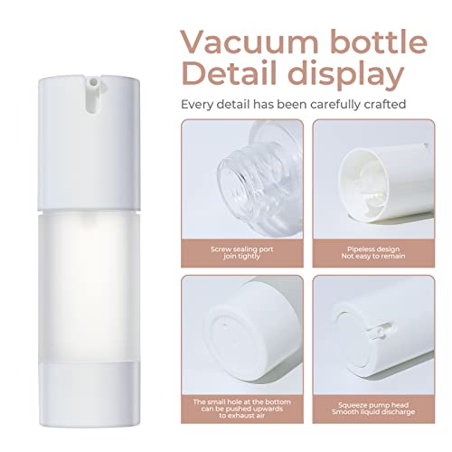 longway 3pcs Empty Refillable Airless Pump Bottle,Travel Foundation Containers,Airless Cosmetic Pump Bottle for Hand Sanitizer, Toner,Gel,Hair Oil, Lotion and Face Cream (1oz/30ml, frosted) - Image 3