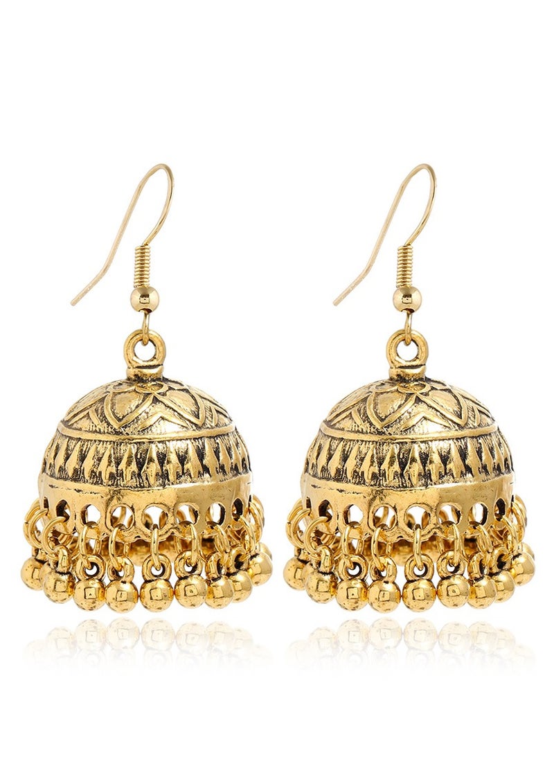 Al Aoyama 8pcs Carved vintage pattern creative bell earrings  - Image 2