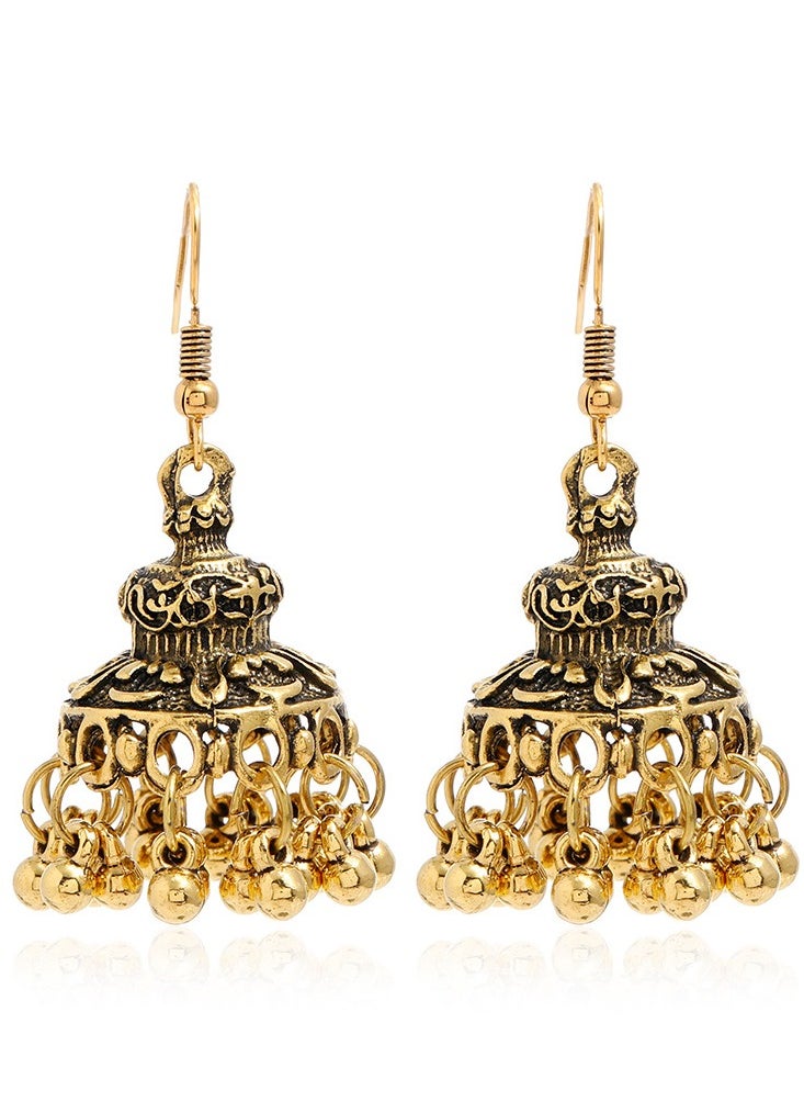 Al Aoyama 8pcs Carved vintage pattern creative bell earrings  - Image 4