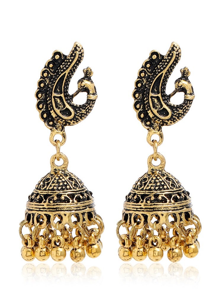 Al Aoyama 8pcs Carved vintage pattern creative bell earrings  - Image 5